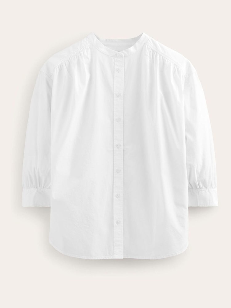 Boden White Relaxed Poplin Shirt - Image 6 of 6