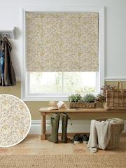 Laura Ashley Pale Gold Rowena Made to Measure 100% Cotton Roman Blinds - Image 1 of 6