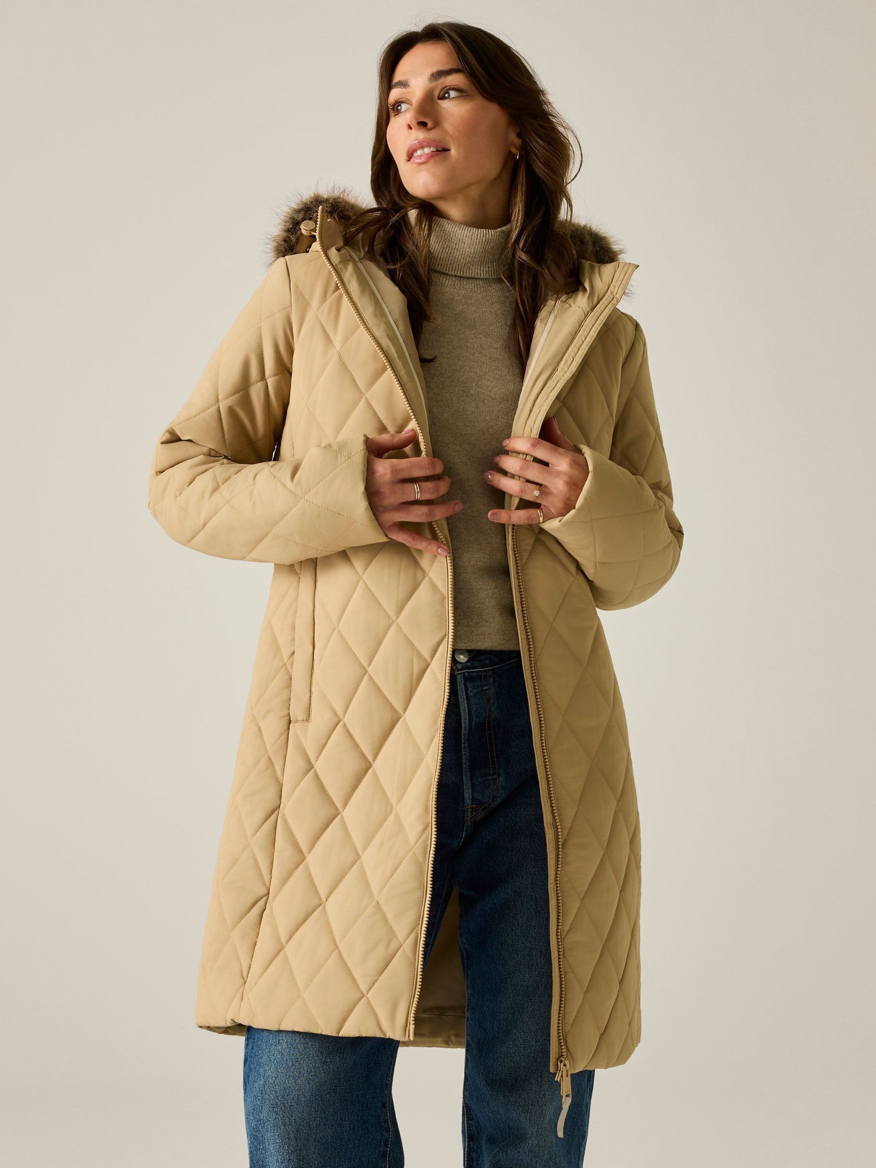 Regatta Women's Fionne Quilted Jacket - Beige Size 8 - Image 4