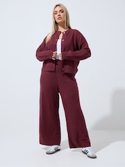 Yours Curve Red Limited Rose Jacquard Cardigan Co-Ord - Image 3 of 7