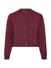 Yours Curve Red Limited Rose Jacquard Cardigan Co-Ord - Image 6 of 7