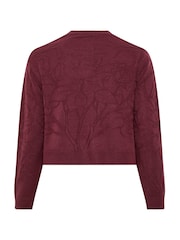 Yours Curve Red Limited Rose Jacquard Cardigan Co-Ord - Image 7 of 7