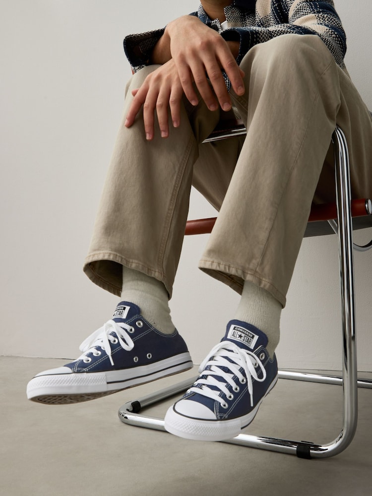 Converse Navy Chuck Taylor Ox Trainers - Image 2 of 7