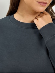 Көк - Yours Curve Crew Neck Sweatshirt & Wide Leg Joggers - 6суретінің 3 суреті