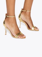 Kurt Geiger London Gold Bank Drench Heeled Sandals - Image 1 of 1