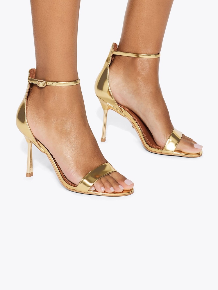Kurt Geiger London Gold Bank Drench Heeled Sandals - Image 1 of 1