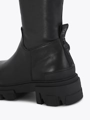 Kurt Geiger London Black Trail Sock Leather Knee Boots - Image 4 of 4