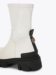 Kurt Geiger London Cream Trail Sock Leather Ankle Boots - Image 2 of 4