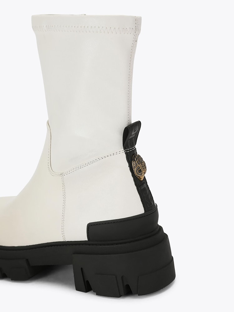 Kurt Geiger London Cream Trail Sock Leather Ankle Boots - Image 2 of 4 Kurt Geiger London Cream Trail Sock Leather Ankle Boots - Image 2 of 4