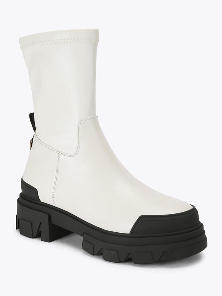 Kurt Geiger London Cream Trail Sock Leather Ankle Boots - Image 4 of 4 Kurt Geiger London Cream Trail Sock Leather Ankle Boots - Image 4 of 4