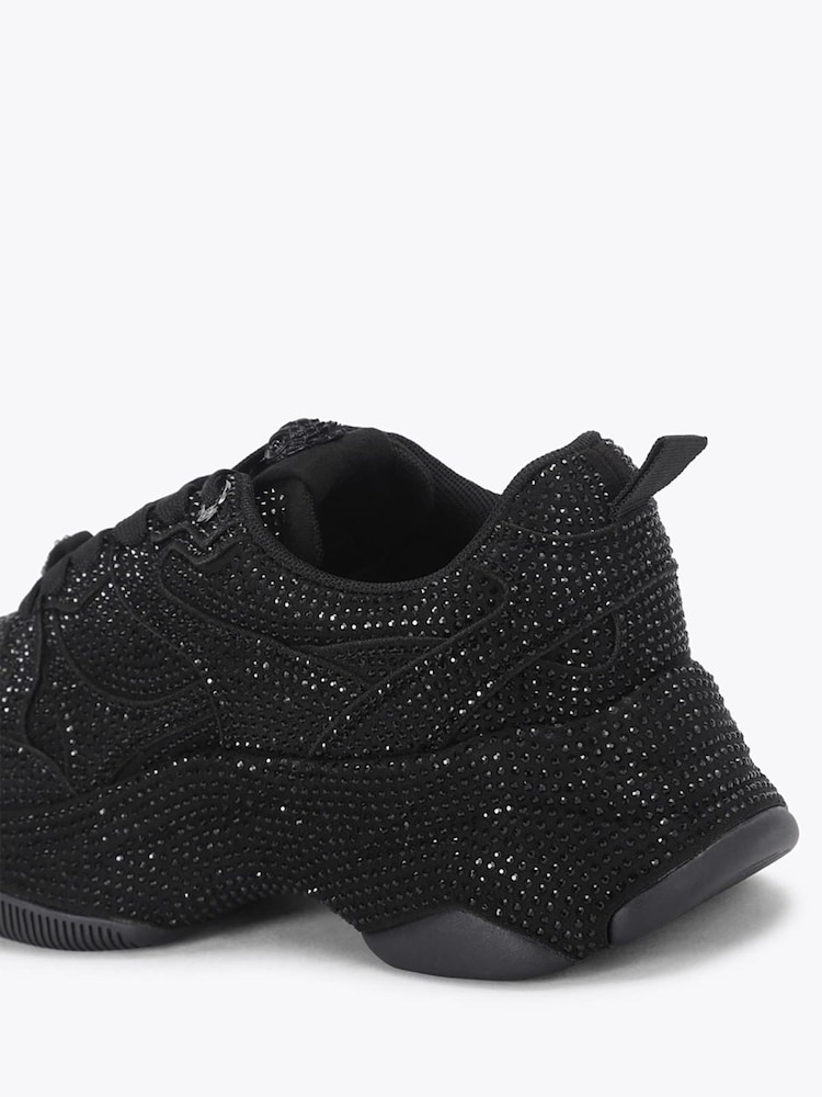 Kurt Geiger London Black Shine Runner Embellished Trainers - Image 4 of 4 Kurt Geiger London Black Shine Runner Embellished Trainers - Image 4 of 4
