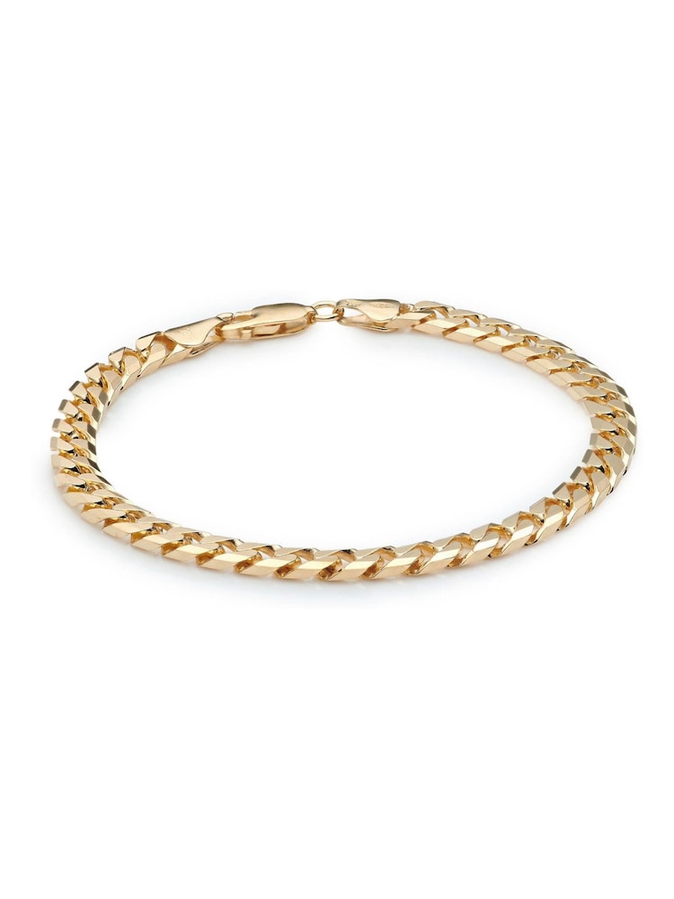 Beaverbrooks Yellow Gold Plated Men’s Curb Bracelet - Image 1 of 3