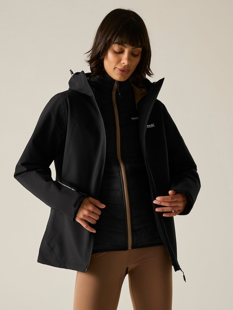 Negro - Regatta Wentwood 3 en 1 Abrigo impermeable - Imagen 1 de 16