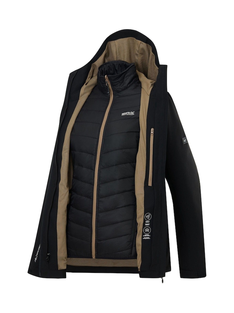 Negro - Regatta Wentwood 3 en 1 Abrigo impermeable - Imagen 16 de 16