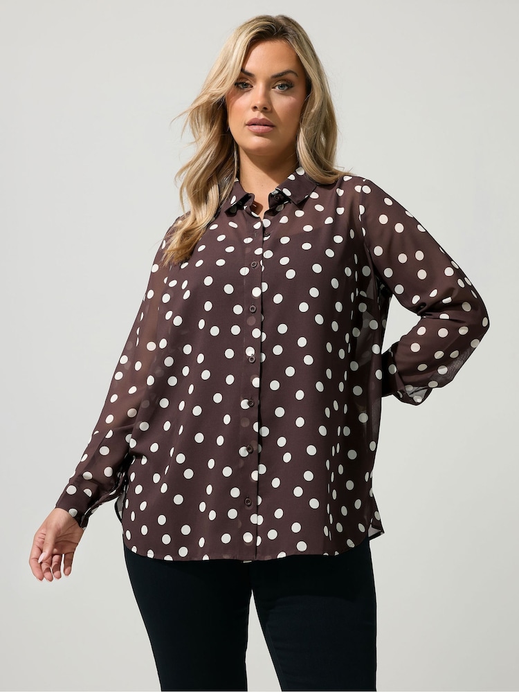 Chemise à pois Yours Curve Scatter - Image 1 sur 5