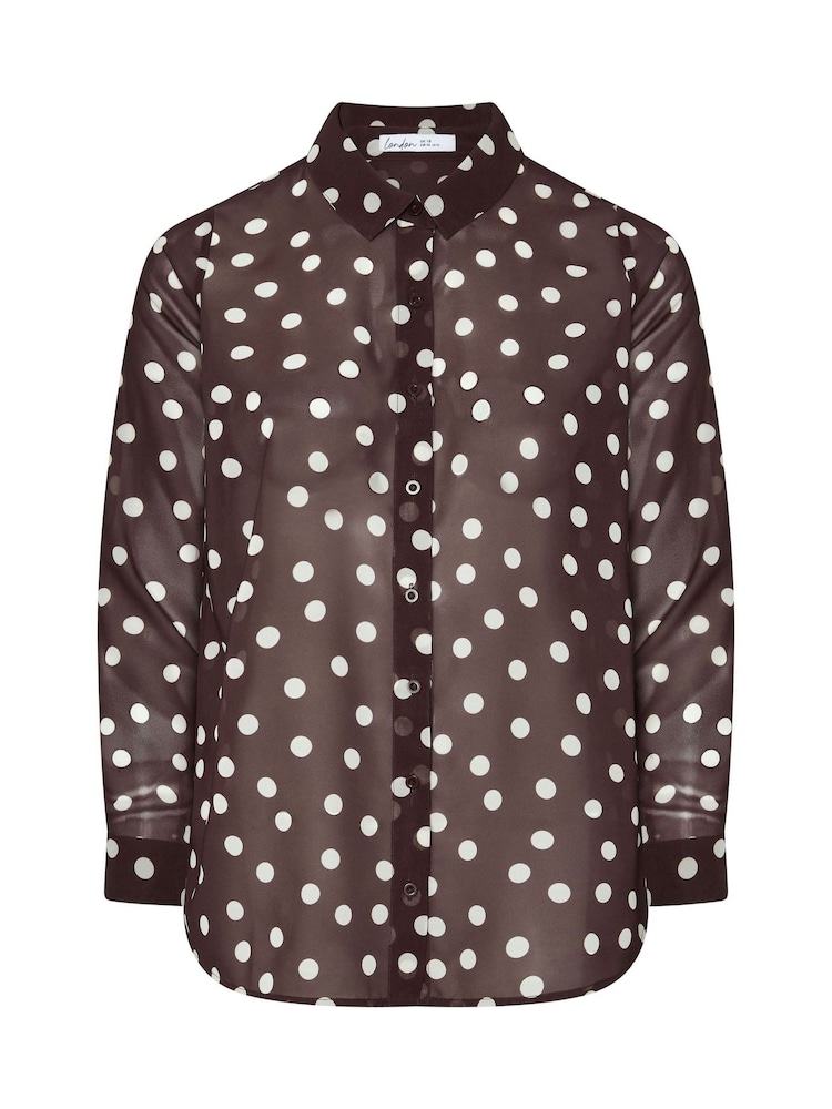 Chemise à pois Yours Curve Scatter - Image 5 sur 5