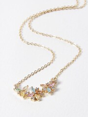 Oliver Bonas Gold Tone Nara Bead Cluster Chain Necklace - Image 1 of 6