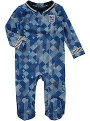 Fanatics Baby Blue England 1990 Third Kit 100% Cotton Sleepsuit - Image 1 of 1