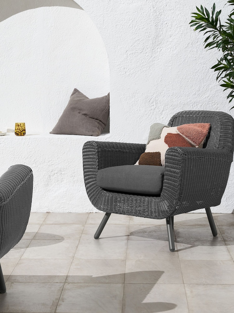 MADE.COM Dark Grey Jonah Garden Armchair Polyrattan - Image 1 of 2