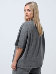 Yours Curve Grey Limited Acid Wash Seam Detail Co-Ord Top - Image 3 of 6