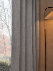 Grey Light Heavyweight Chenille Eyelet Super Thermal Curtains - Image 6 of 8