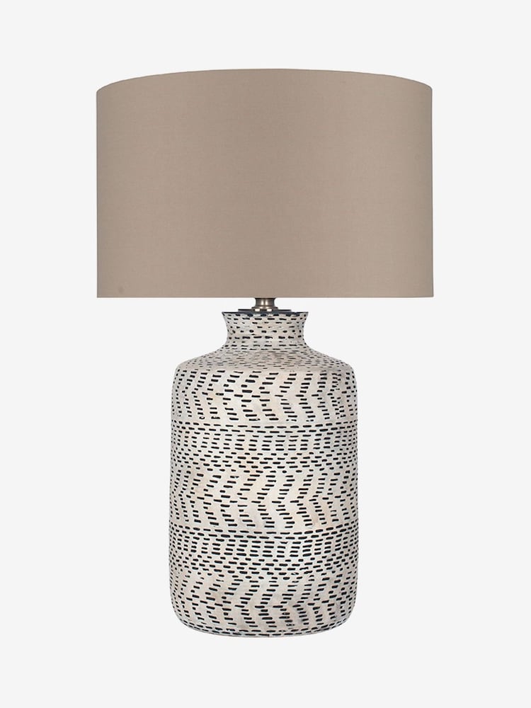 Pacific Black Atouk Textured Stoneware Table Lamp - Image 1 of 1