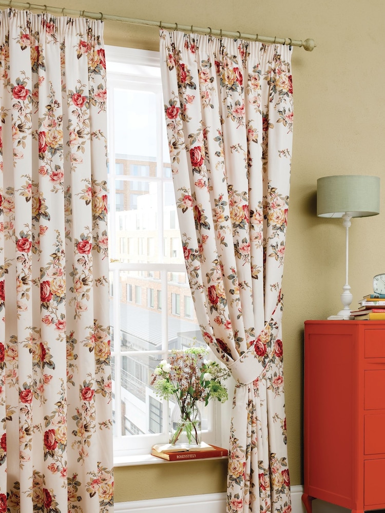 Cath Kidston Multi Garden Rose Floral Lined 100% Cotton Curtains - Image 1 of 1