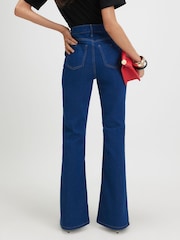 River Island Blue High Rise Bootcut Jeans with Gold Chain Charm - Image 5 of 5
