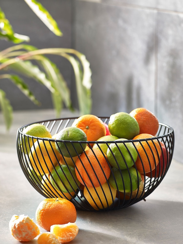 Black Moderna Wire Fruit Bowl - Image 1 of 2 Black Moderna Wire Fruit Bowl - Image 1 of 2