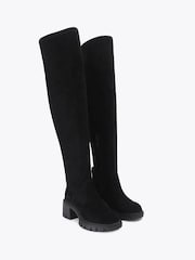 Kurt Geiger London Black Step Over The Knee Suede Boots - Image 2 of 4
