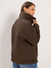 Yours Curve Brown Lightweight Cotton Quilted Jacket - Image 3 of 5