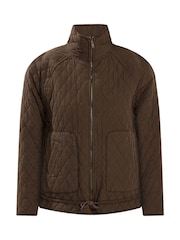 Yours Curve Brown Lightweight Cotton Quilted Jacket - Image 5 of 5