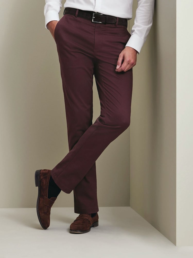 Κόκκινο - Slim Fit - Κάρολος Tyrwhitt Απόλυτη μη Σιδερένια Chinos - Εικόνα 2 από 6