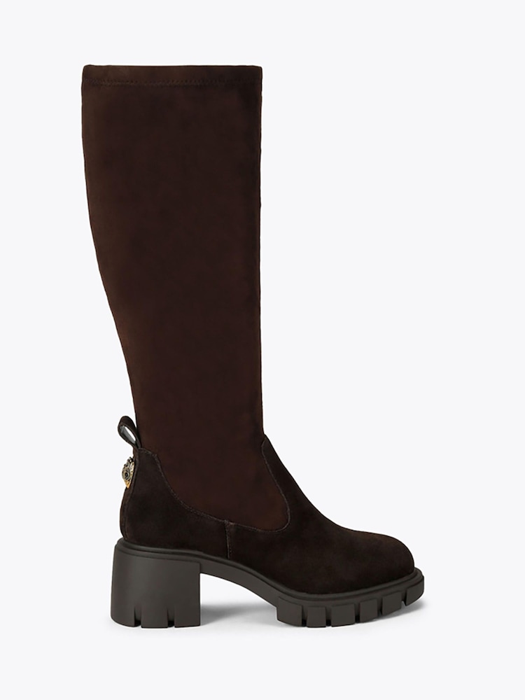 Kurt Geiger London Brown Step Knee Suede Boots - Image 1 of 5 Kurt Geiger London Brown Step Knee Suede Boots - Image 1 of 5