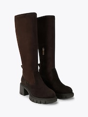 Kurt Geiger London Brown Step Knee Suede Boots - Image 2 of 5