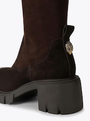 Kurt Geiger London Brown Step Knee Suede Boots - Image 4 of 5