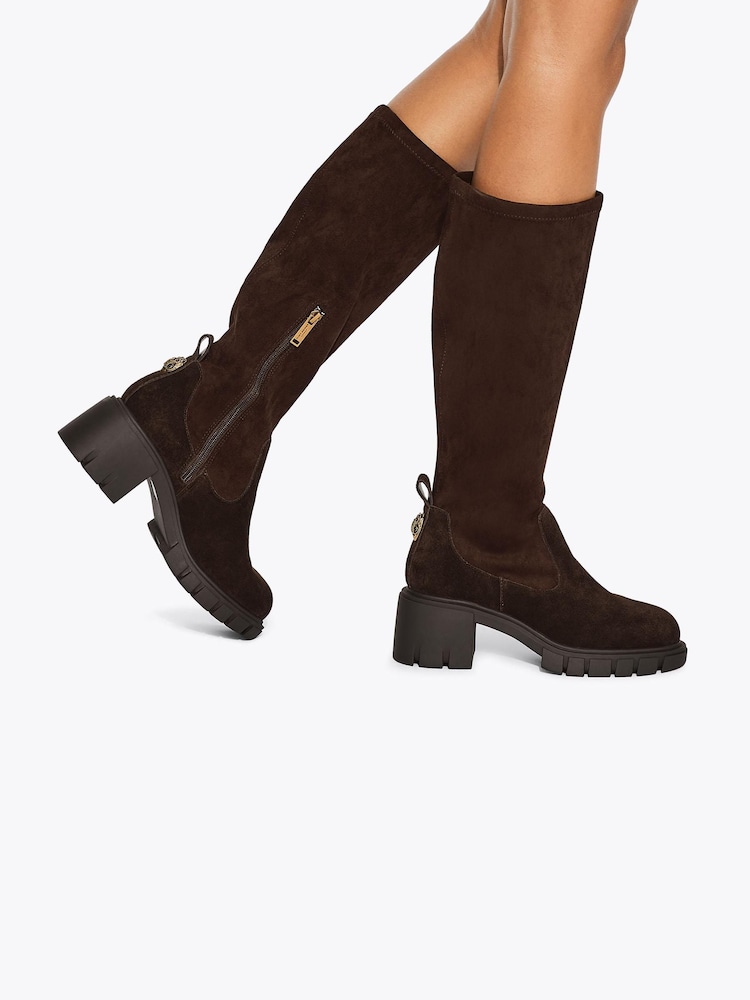 Kurt Geiger London Brown Step Knee Suede Boots - Image 5 of 5 Kurt Geiger London Brown Step Knee Suede Boots - Image 5 of 5