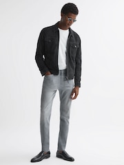 Reiss Grey Harry Slim Fit Jersey Jeans - Image 1 of 6