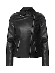 Long Tall Sally Süni Dəri Biker Gödəkçəsi - 5şəkildən 5 şəkil