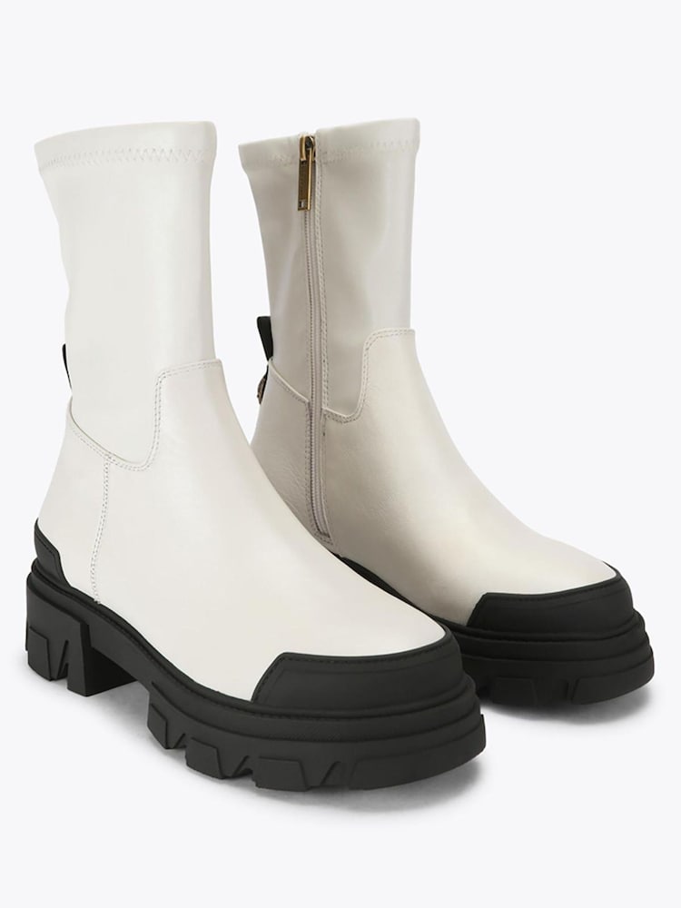 Kurt Geiger London Cream Trail Sock Ankle Boots - Image 2 of 4