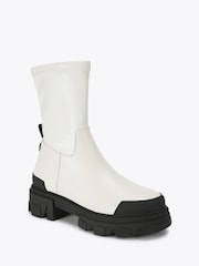 Kurt Geiger London Cream Trail Sock Ankle Boots - Image 3 of 4