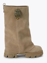 Kurt Geiger London Cream Stomp Foldover Boots - Image 1 of 5