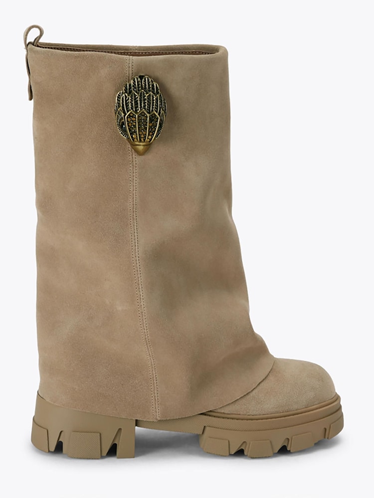 Kurt Geiger London Cream Stomp Foldover Boots - Image 1 of 5 Kurt Geiger London Cream Stomp Foldover Boots - Image 1 of 5