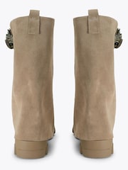 Kurt Geiger London Cream Stomp Foldover Boots - Image 4 of 5