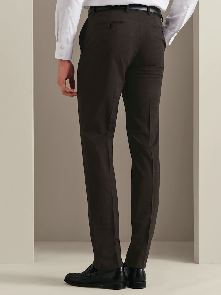 Charles Tyrwhitt Brown Pow Slim Fit Ultimate Performance Suit Trousers - Image 2 of 5 Charles Tyrwhitt Brown Pow Slim Fit Ultimate Performance Suit Trousers - Image 2 of 5