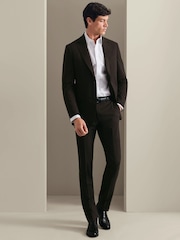 Charles Tyrwhitt Brown Pow Slim Fit Ultimate Performance Suit Trousers - Image 3 of 5