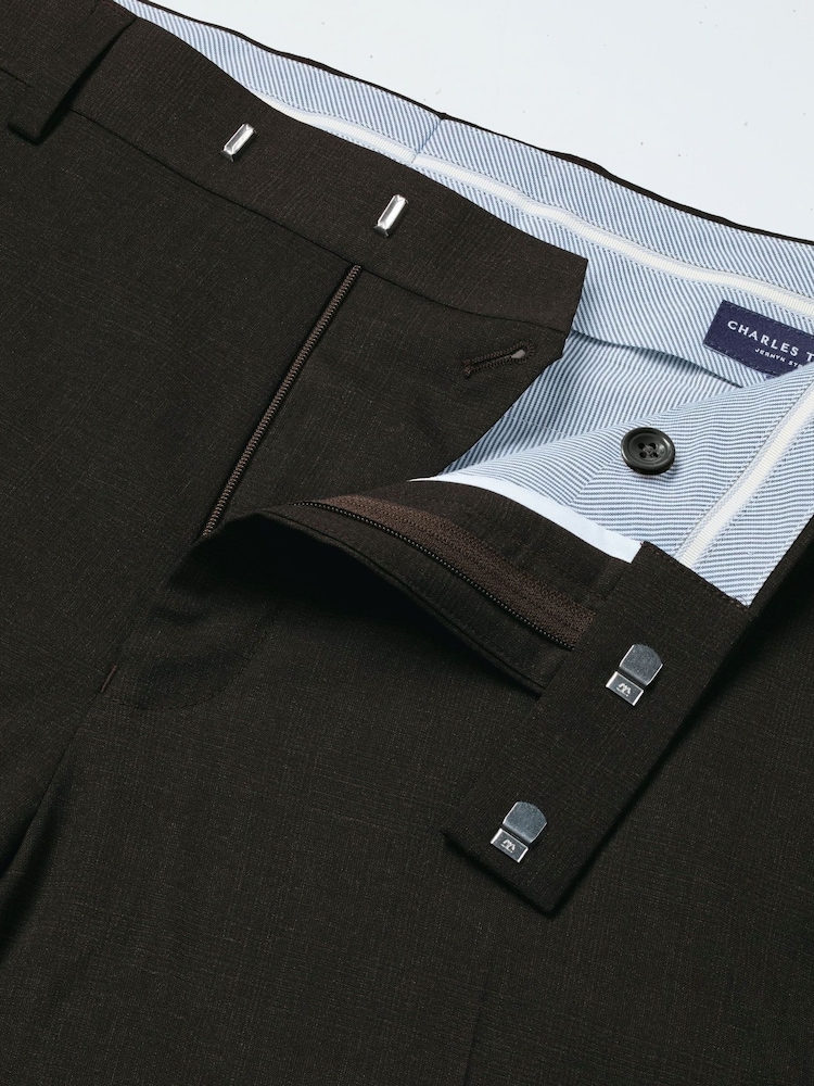 Charles Tyrwhitt Brown Pow Slim Fit Ultimate Performance Suit Trousers - Image 5 of 5 Charles Tyrwhitt Brown Pow Slim Fit Ultimate Performance Suit Trousers - Image 5 of 5