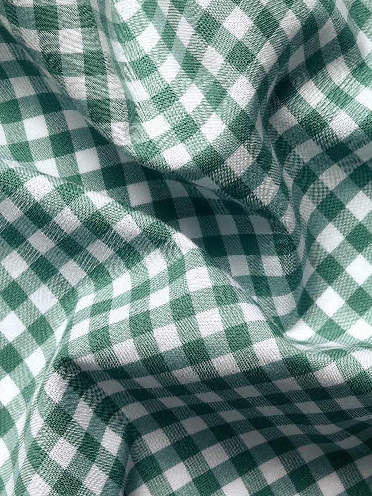 Charles Tyrwhitt Green Gingham Button-Down Stretch Washed Poplin Slim Fit Shirt - Image 5 of 5 Charles Tyrwhitt Green Gingham Button-Down Stretch Washed Poplin Slim Fit Shirt - Image 5 of 5