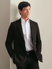 Charles Tyrwhitt Brown Slim Fit Herringbone Performance Suit Jacket - Image 1 of 6