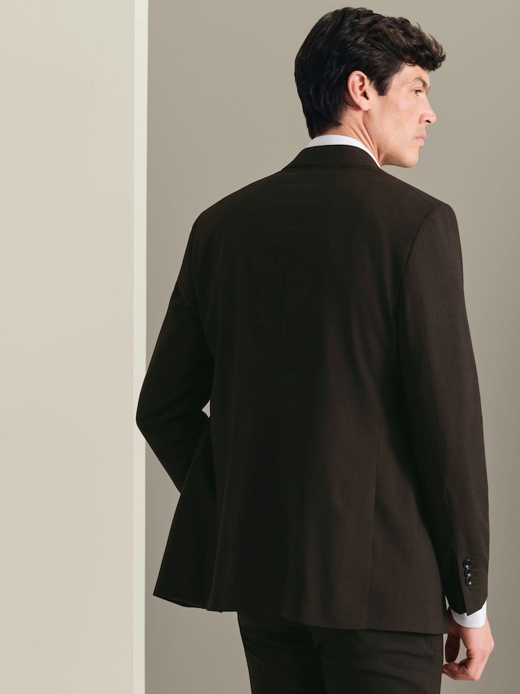 Charles Tyrwhitt Brown Slim Fit Herringbone Performance Suit Jacket - Image 2 of 6 Charles Tyrwhitt Brown Slim Fit Herringbone Performance Suit Jacket - Image 2 of 6
